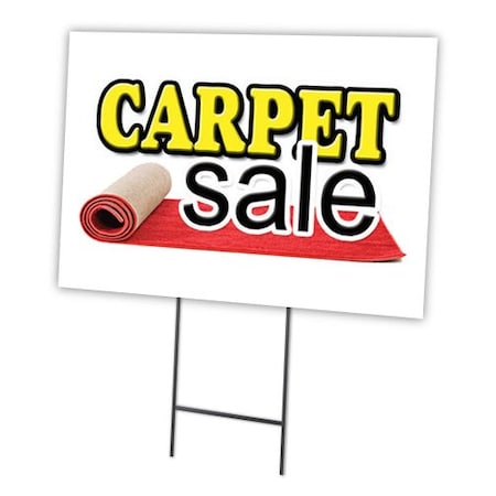 Signmission Carpet Sale Yard Sign & Stake outdoor plastic coroplast window, C-1216-DS-Carpet Sale C-1216-DS-Carpet Sale